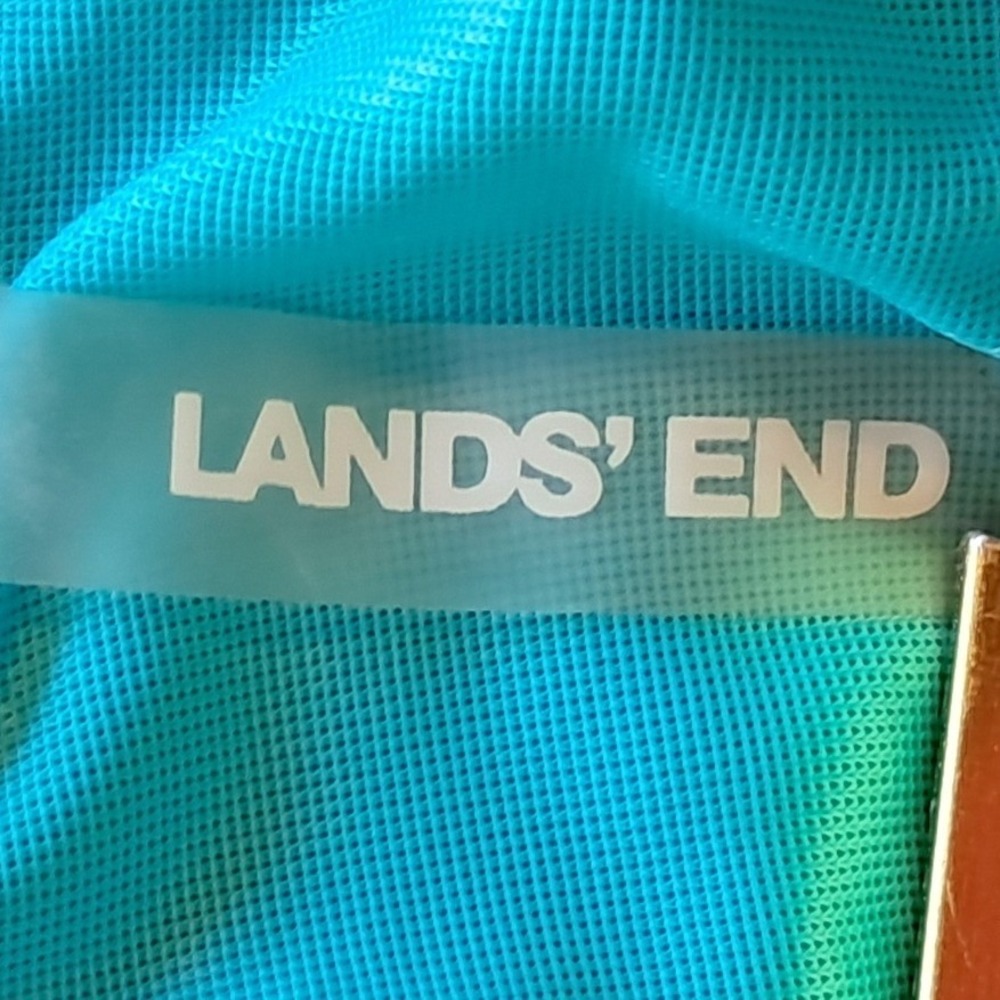 Lands End Tummy Control Ruched Tankini Swim Top Size 2 Teal EUC - Picture 5 of 8